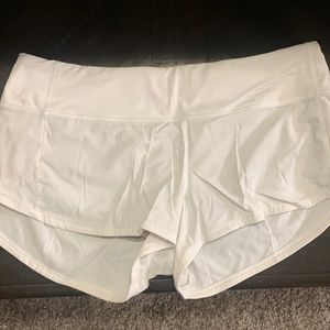 White lululemon speed shorts size 6